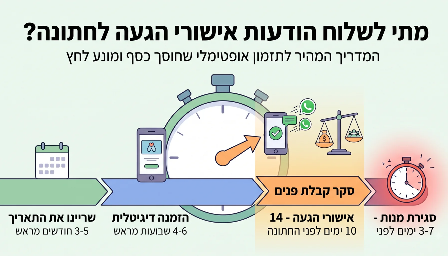 מתי הכי נכון לשלוח הודעות אישורי הגעה לחתונה?