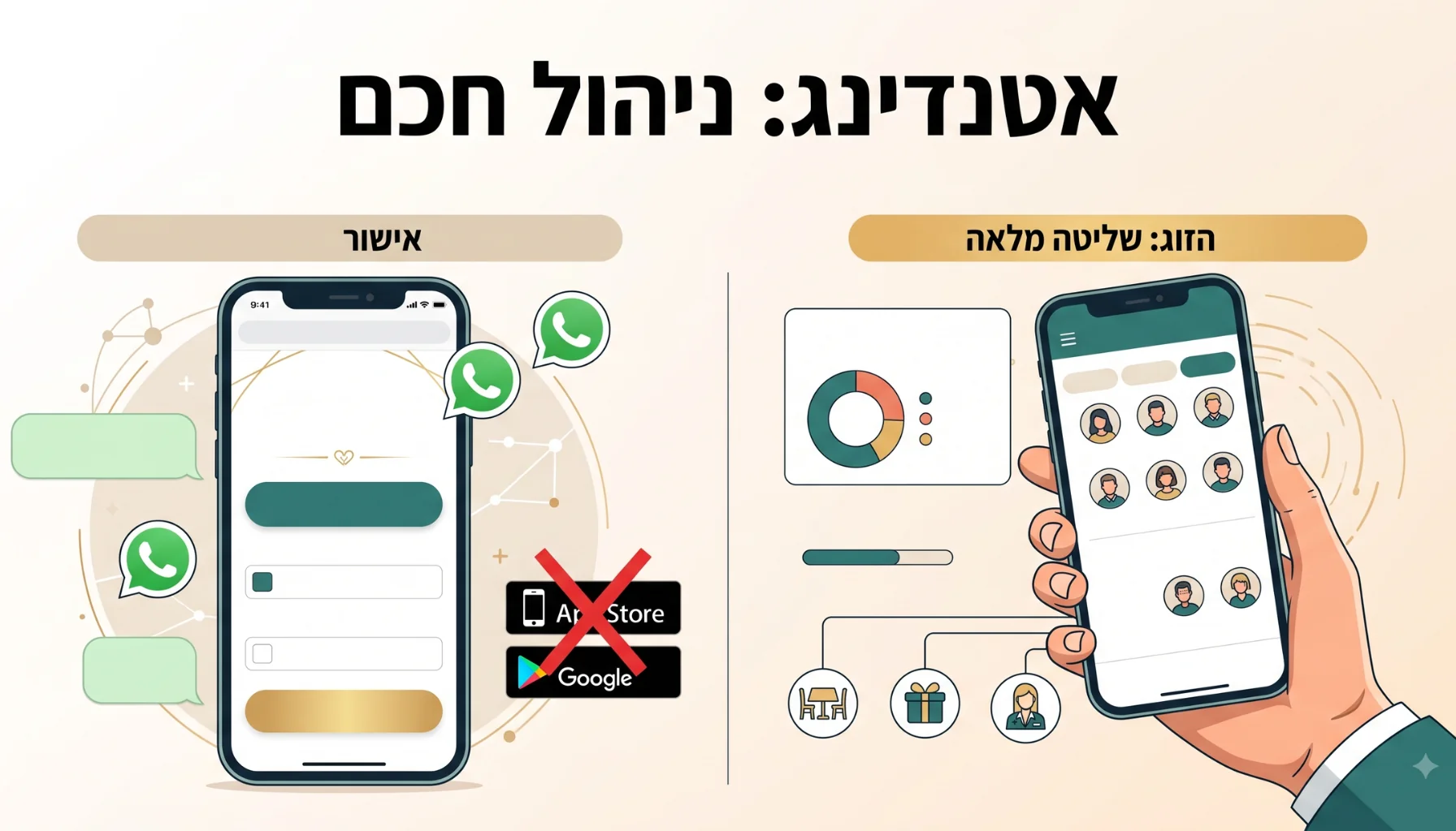 אפליקציה לאישורי הגעה לחתונה: איך לנהל את המוזמנים בקליק מכל מכשיר?