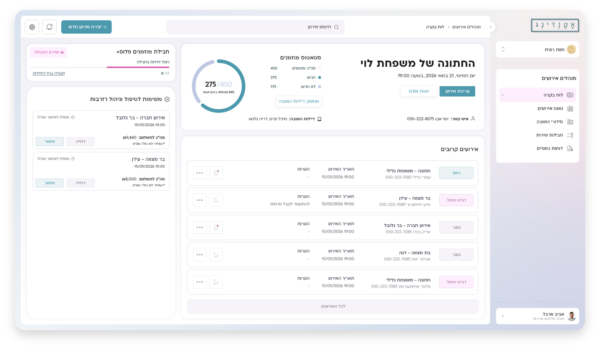 פלטפורמת ה-B2B2C המתקדמת ביותר לחיבור דיגיטלי מלא ביניכם לבין בעלי האירועים שלכם