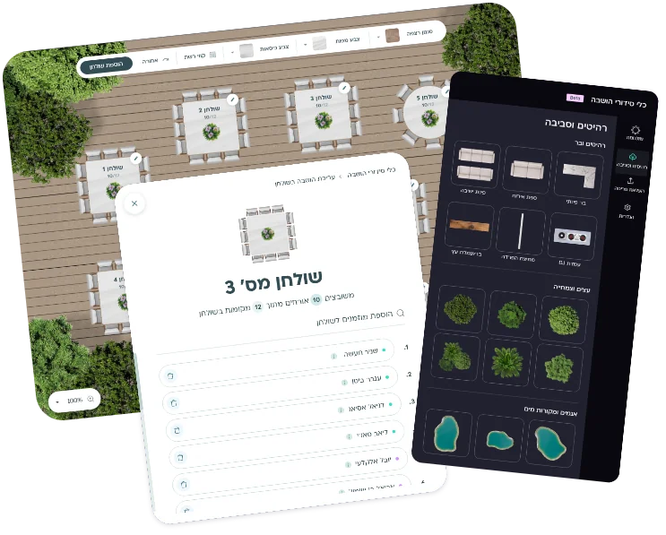 מערכת סידורי הושבה, מפת שולחנות וסקיצות ב-AI
