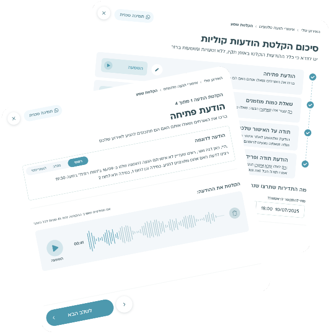 אישורי הגעה טלפוניים אוטומטיים